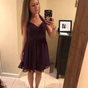 Eggplant purple bridesmaid dress
